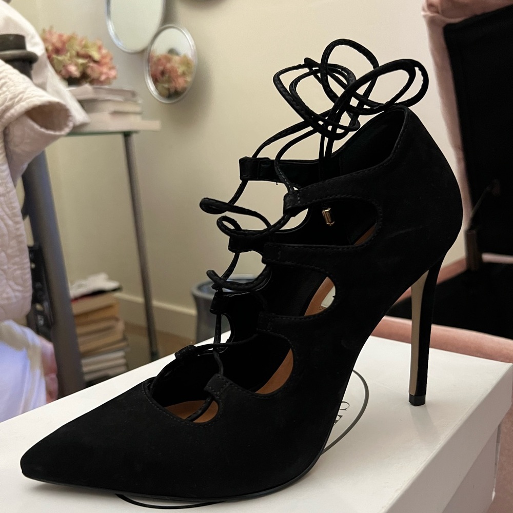 Black Steven Madden Suede Heels